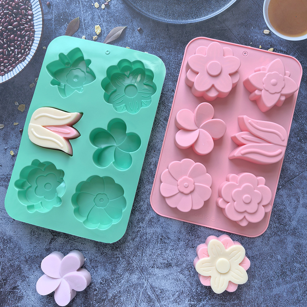 Soap Making Kit For Beginners - Formy silikonowe w kształcie kwiatów, różne